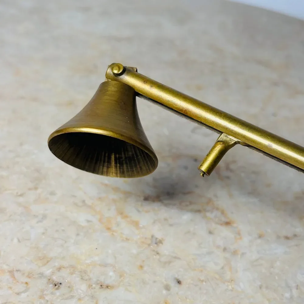 Vintage 12" Brass Candle Snuffer‎ Extinguisher Bell Shaped MCM Retro - Picture 5 of 7